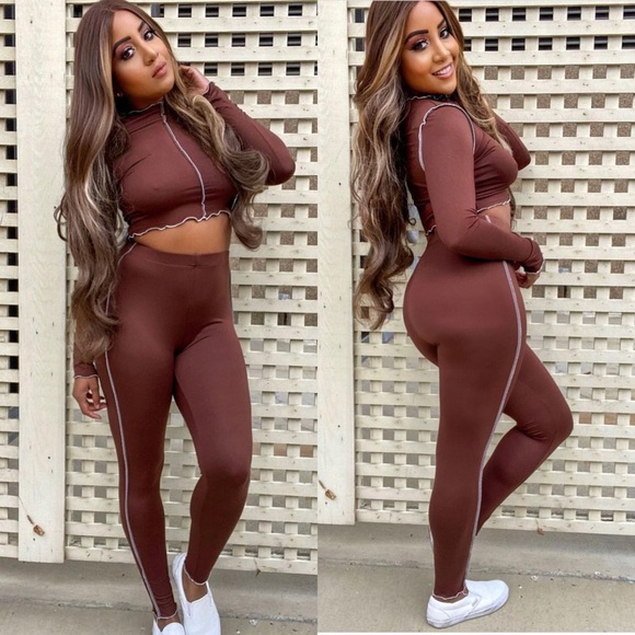 Chic Brown Women's Leggings Set - Picture 5 of 6